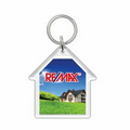 USA Acrylic Key Tag - House Shape - w/ Full Color Insert (2-1/4"x2-1/4")